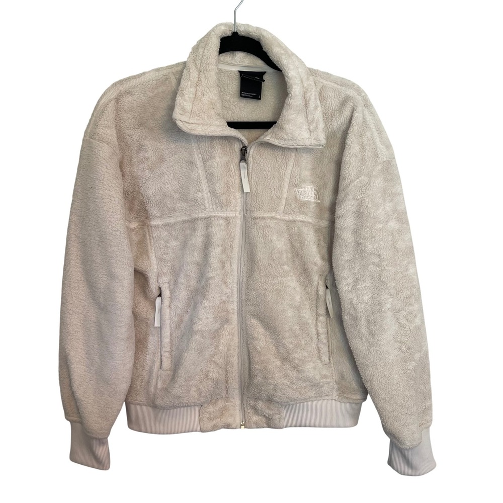 The North Face Womens Cream White High Pile Fleece Full Zip Jacket Small